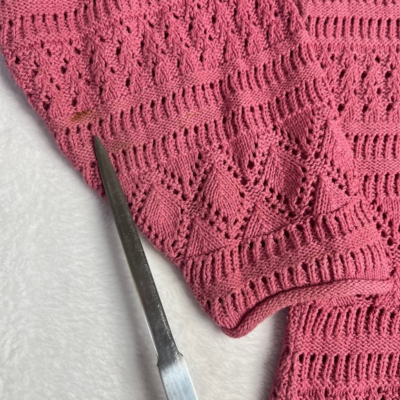 VNTG Tapestry By Linda Johnson One Size Mauve Pink Lacy Mock Neck Sweater Cozy - Picture 5 of 8